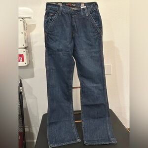 Ariat M4 Work CAT 2 Jeans Mens 32-38 Blue Flame Resistant Relaxed Boot Cut